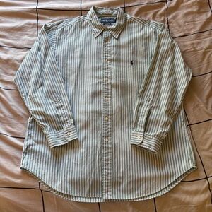 Ralph Lauren Classic Fit Green Striped Men's Shirt